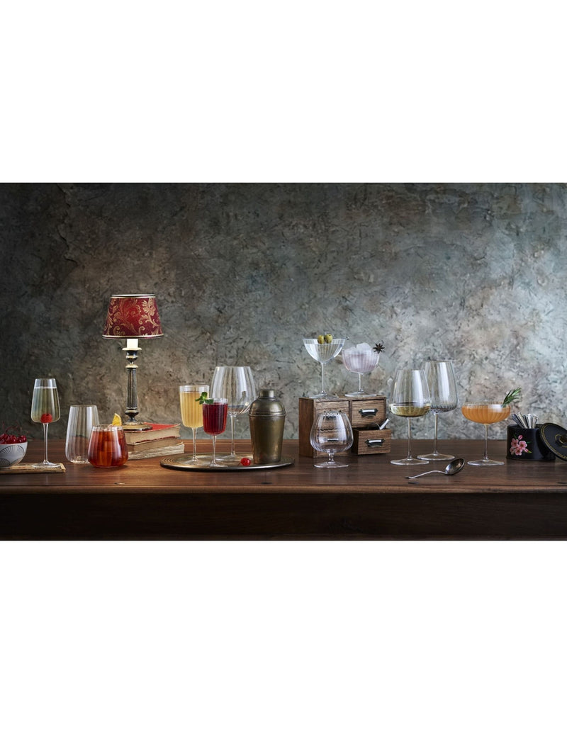 Luigi Bormioli grey Optica champagne glasses set of 4, UK version