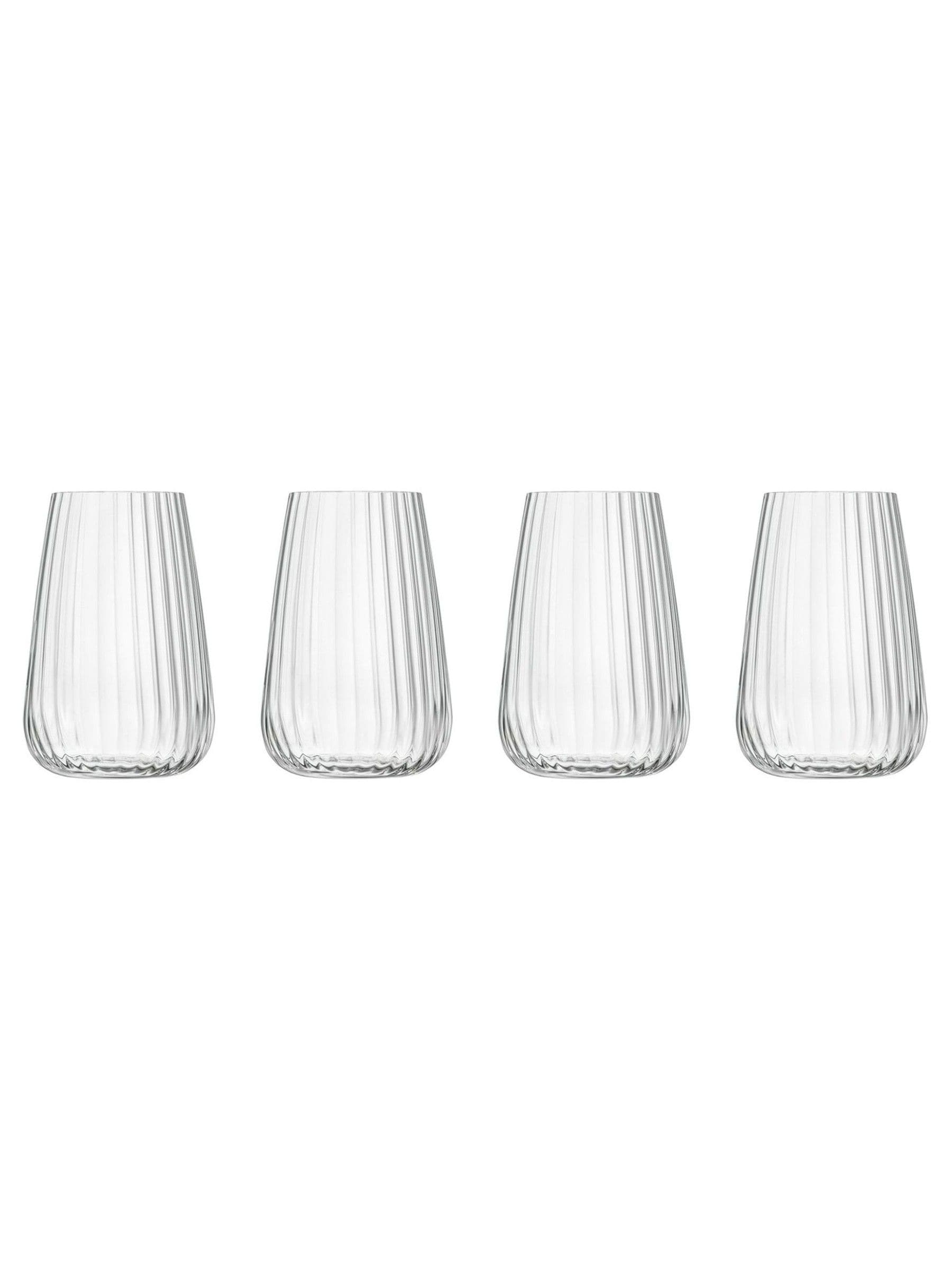 Luigi Bormioli Grey Optica stemless hi ball glasses set of 6, UK version