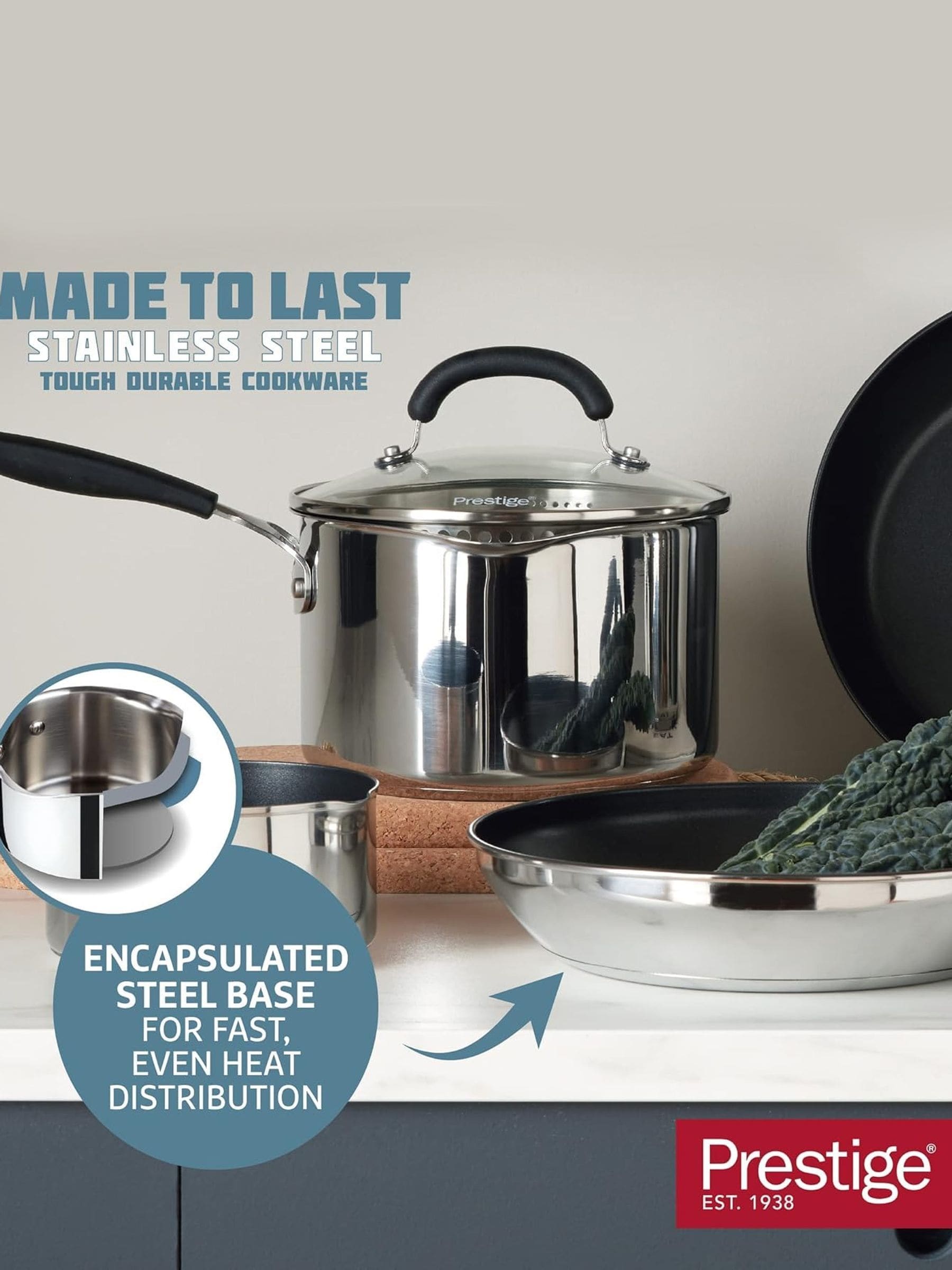 Prestige Grey Saucepan 16cm, imported from the UK