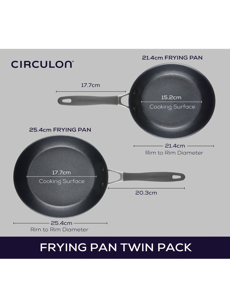 Circulon grey scratch defense nonstick frying pan set 21cm and 25cm - British product