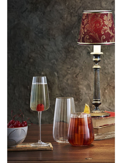 Luigi Bormioli Grey Optica Sparkling Wine Glasses Set of 6