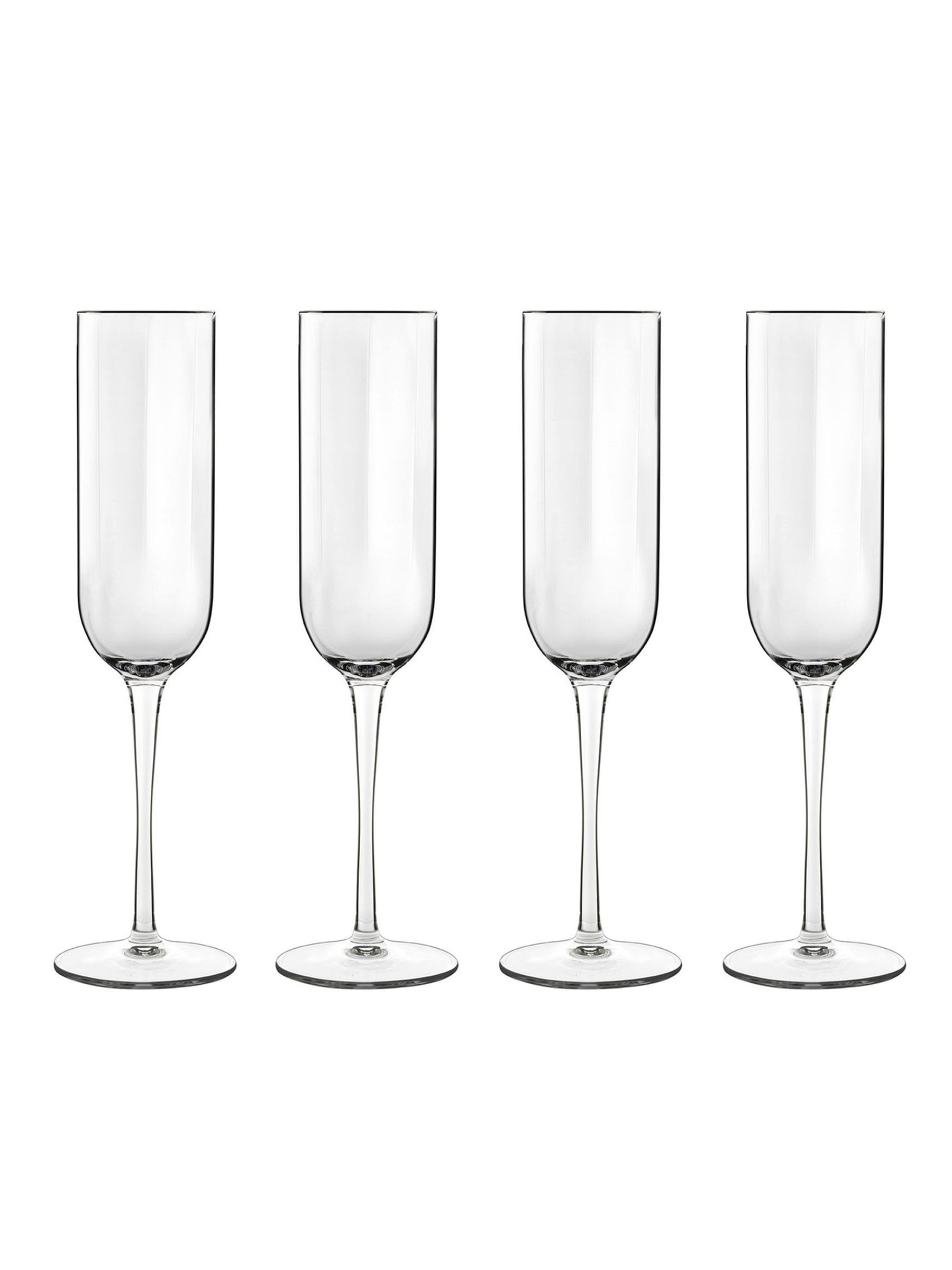 Luigi Bormioli grey jazz flute glasses set of 6 210ml, UK version
