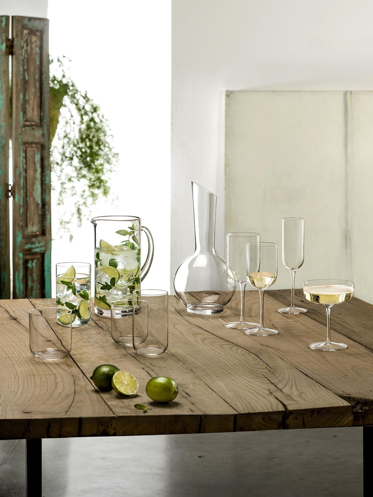 Luigi Bormioli Set of 6 Grey Sublime Flute Glasses