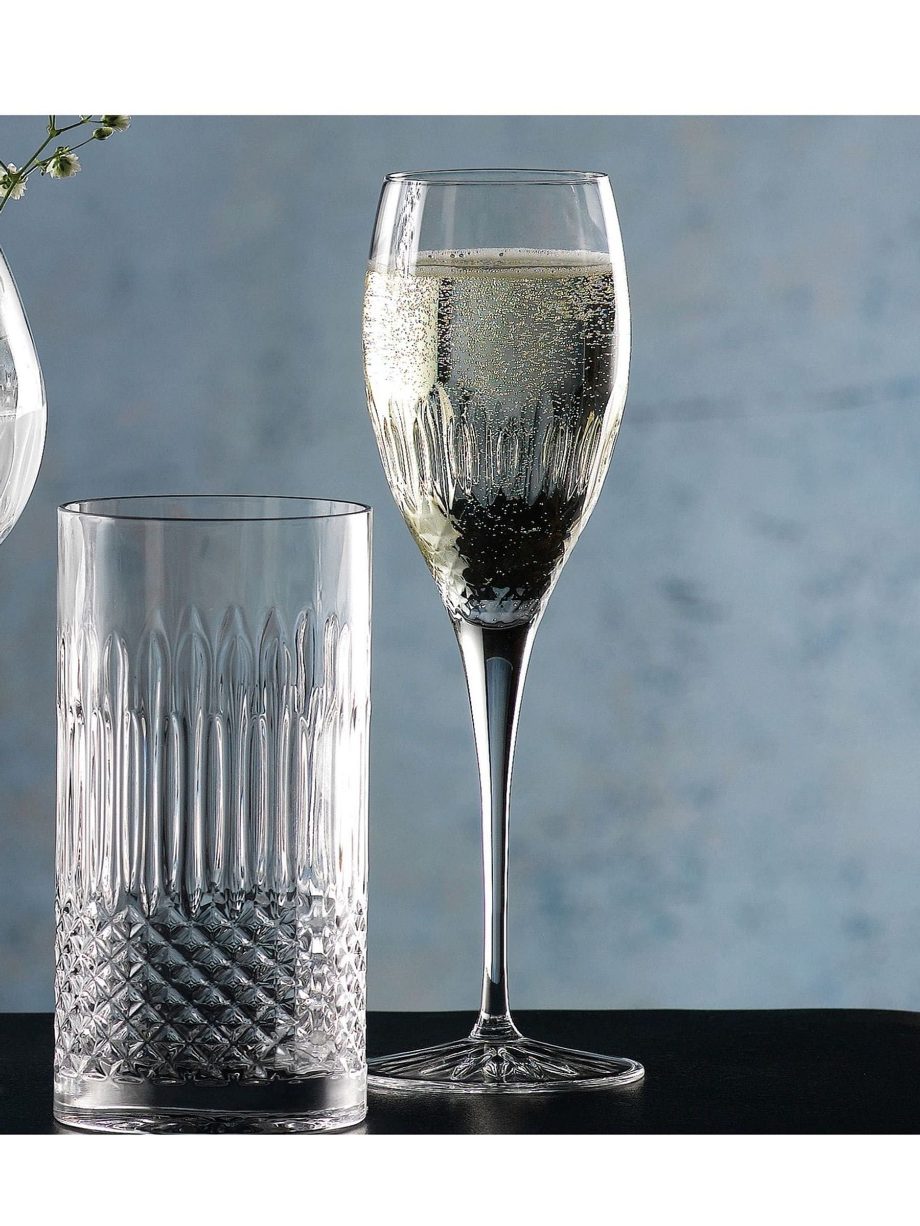 Luigi Bormioli grey diamante hi-ball glasses set of 6, UK version