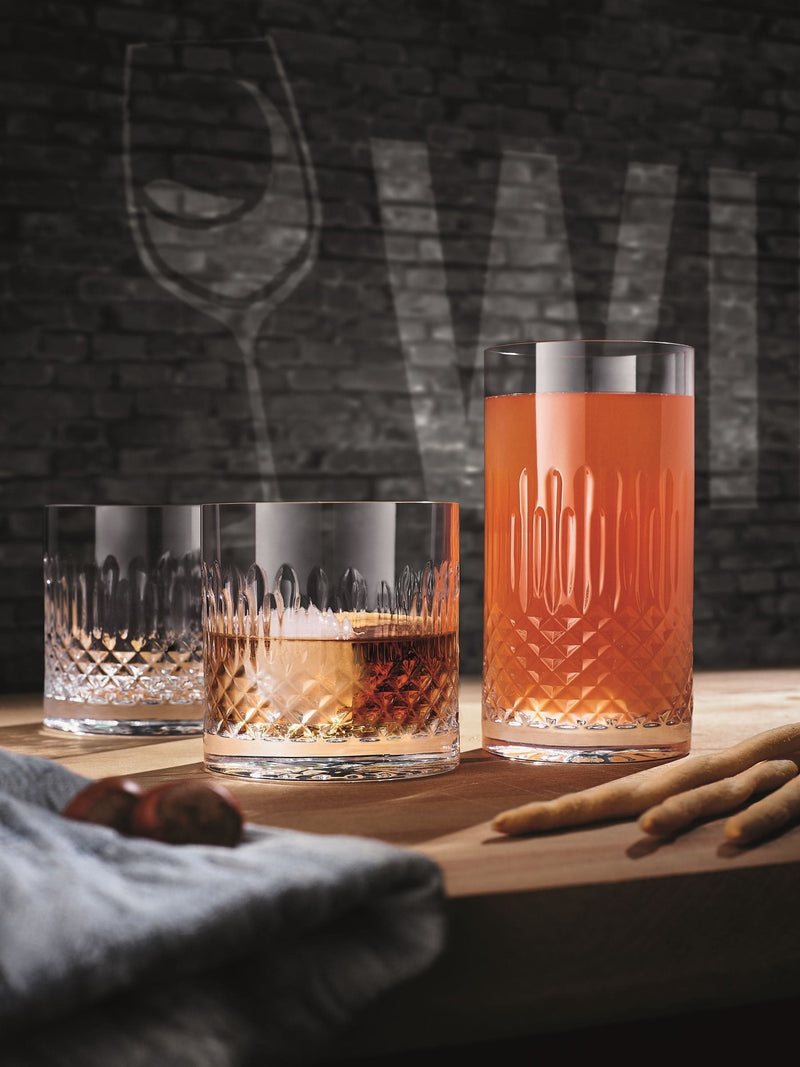 Luigi Bormioli grey diamante hi-ball glasses set of 6, UK version