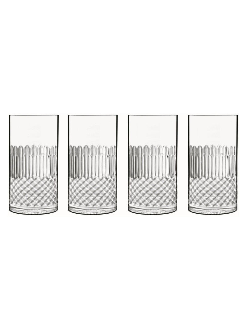 Luigi Bormioli grey diamante hi-ball glasses set of 6, UK version