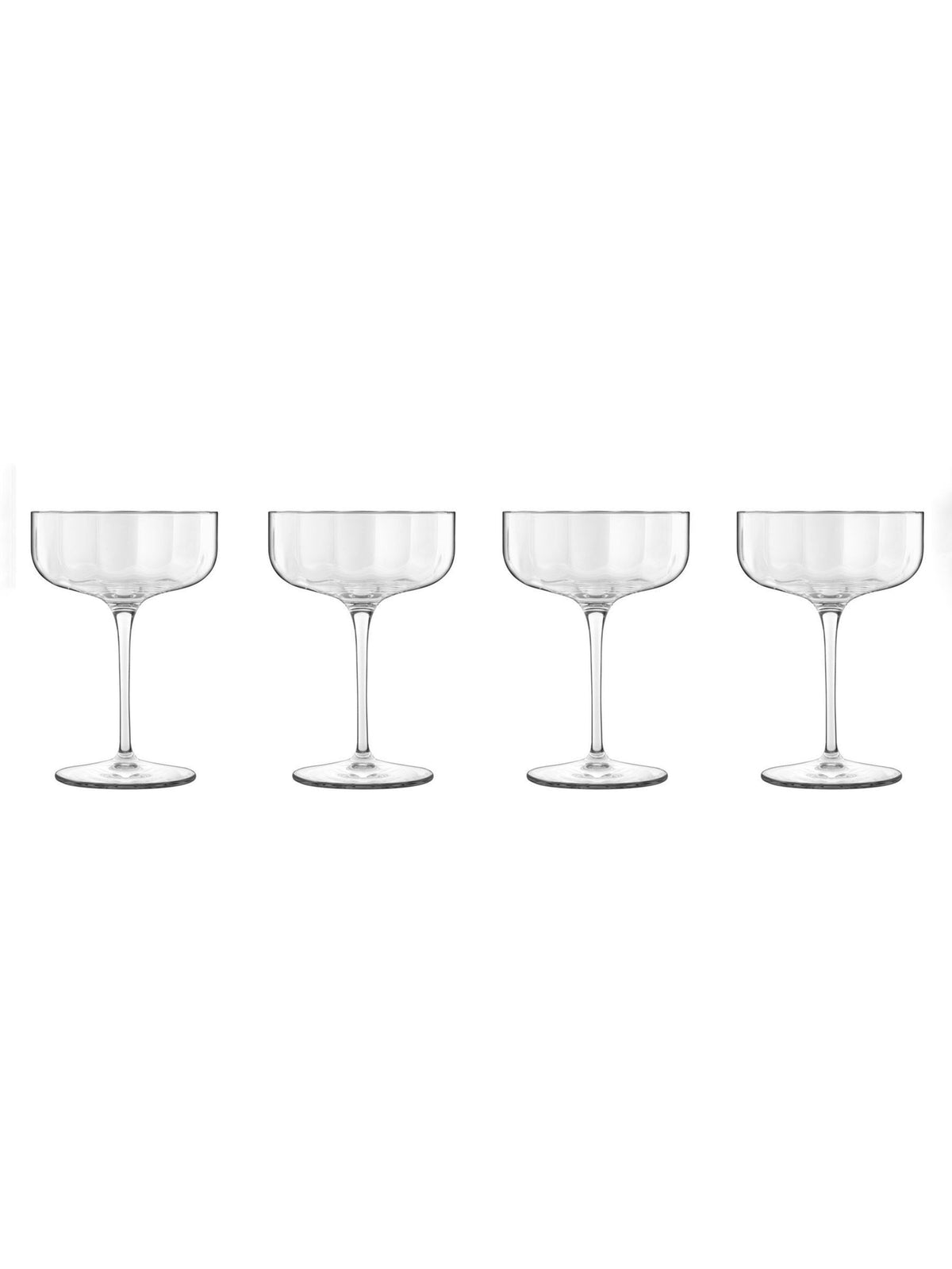 Luigi Bormioli Set of 4 Grey Jazz Cocktail Coupe Glasses