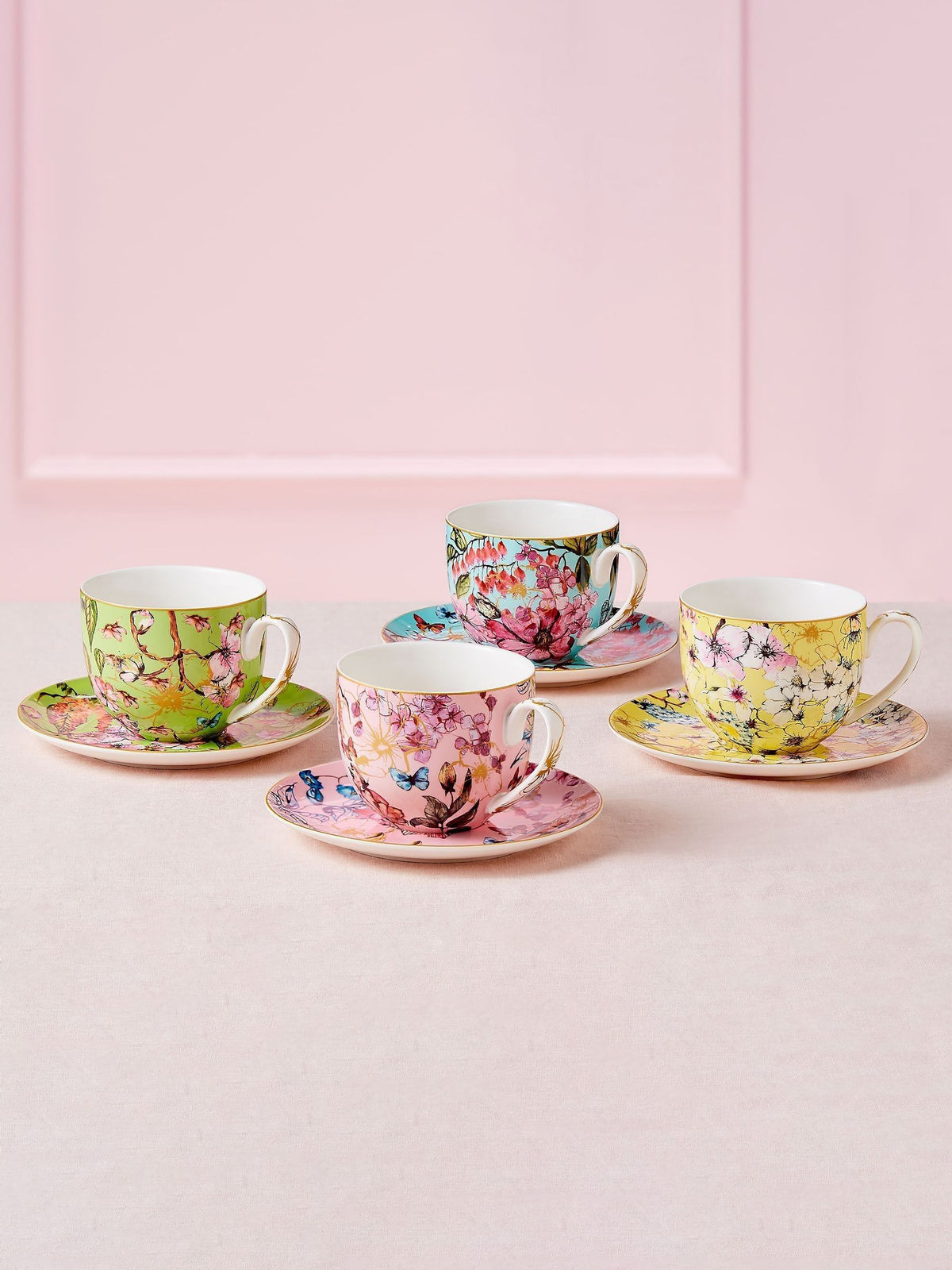 Maxwell & Williams Enchantment cup and saucer set by Estelle Michaelides, 4 x 380ml, imported from the UK