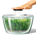 Oxo Silver Good Grips Glass Salad Spinner 5.9L, imported from the UK
