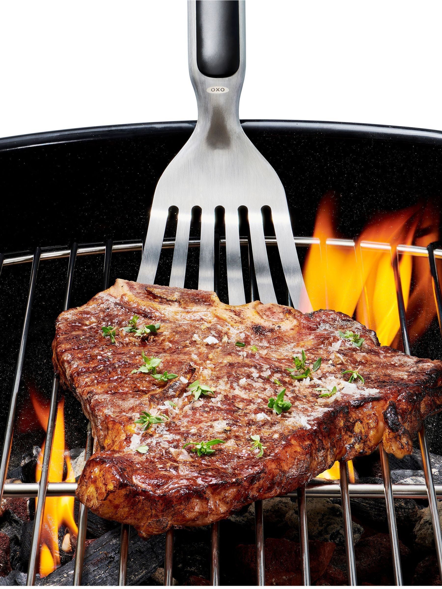 OXO Silver Good Grips Grilling Precision Turner, imported from the UK