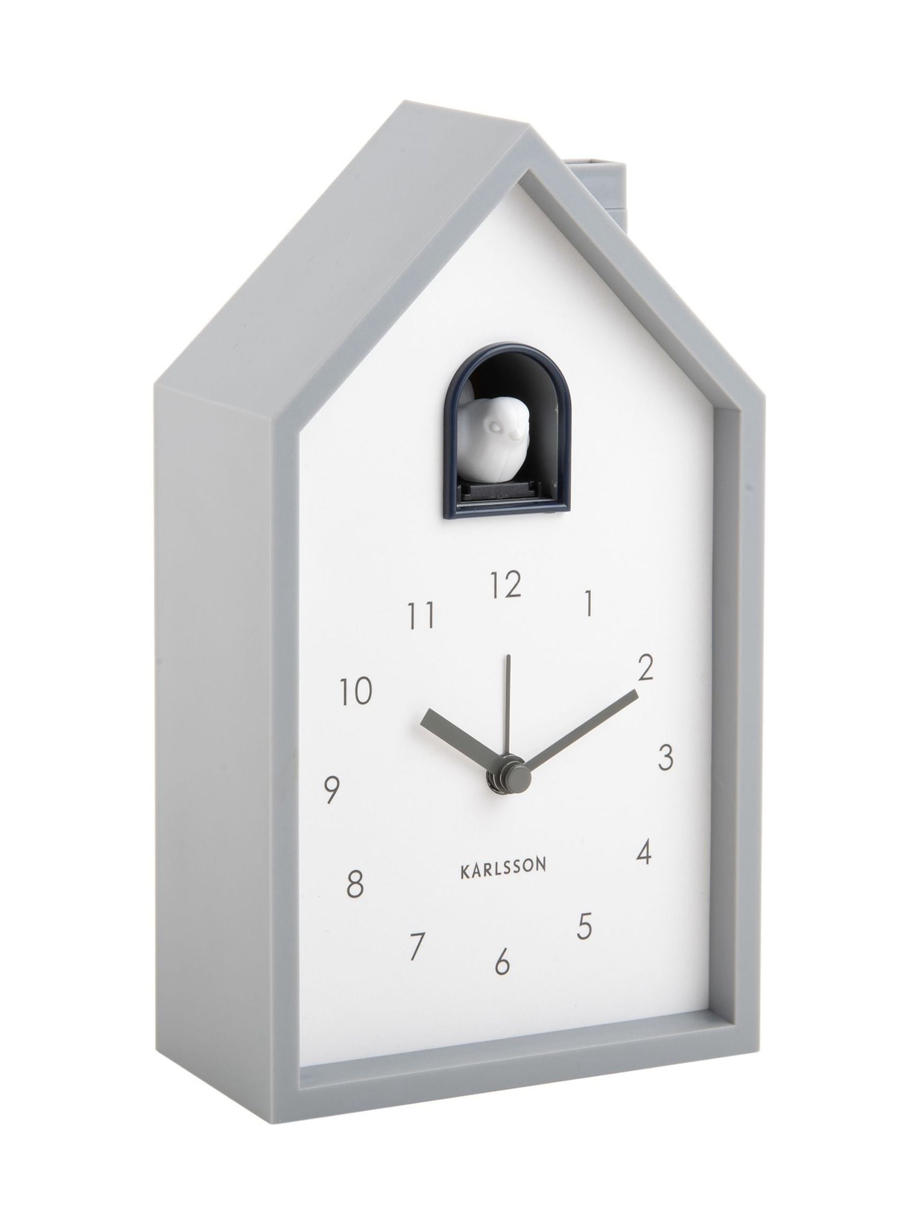 Karlsson mouse grey modern cuckoo alarm clock 20x12x6cm, UK version