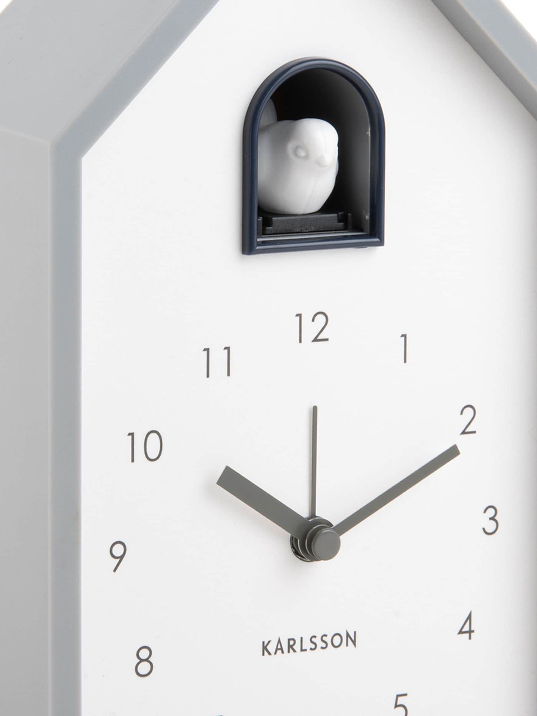 Karlsson mouse grey modern cuckoo alarm clock 20x12x6cm, UK version