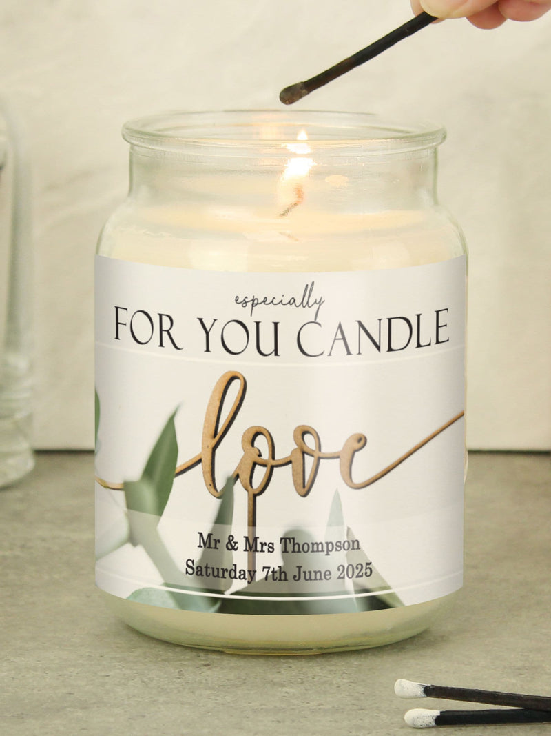 Personalised Love Large Scented Candle Jar by PMC