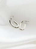 FatFace Silver Tone Twist Oval Hoop Earrings