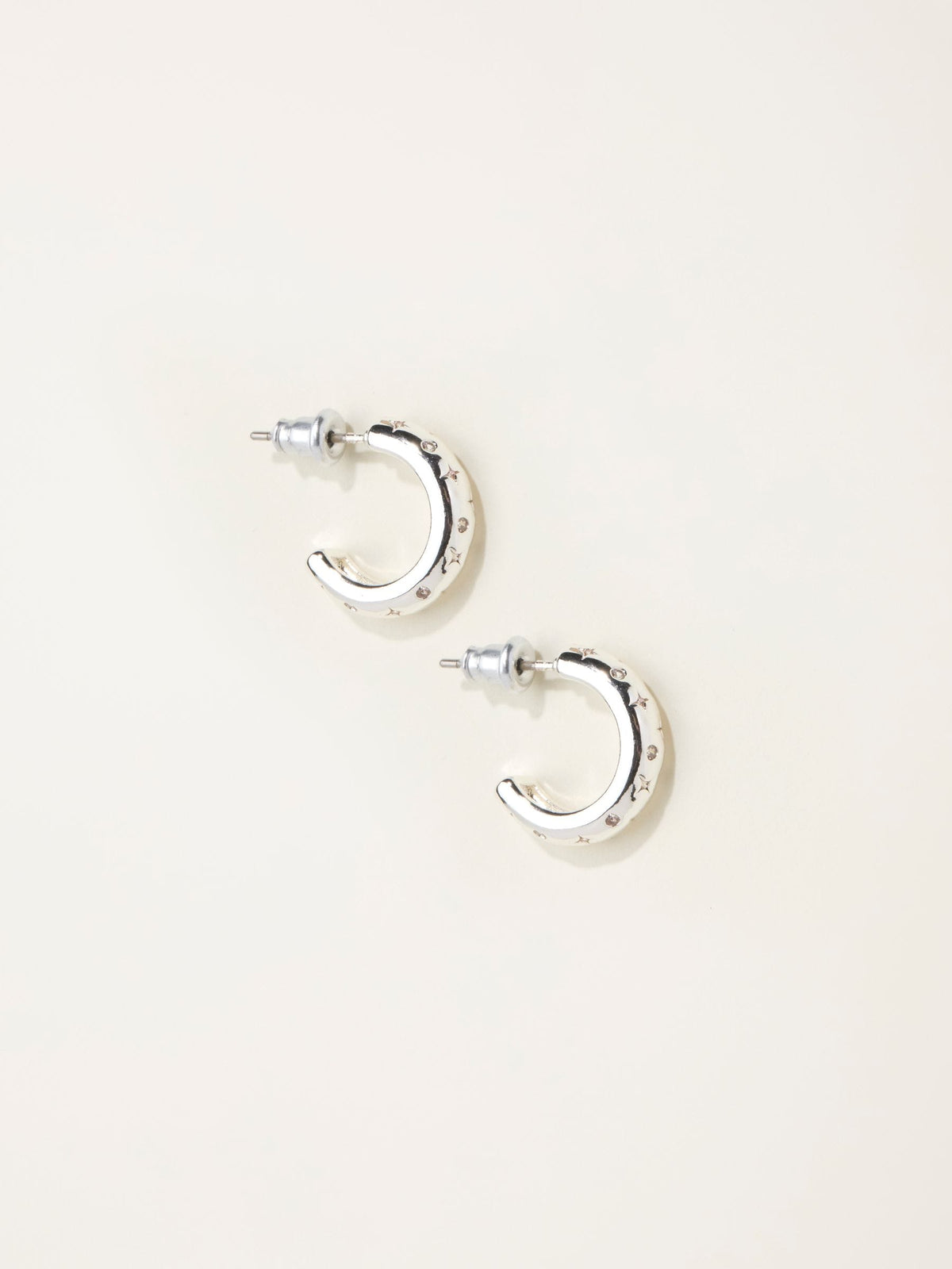 FatFace silver tone gem huggie earrings - British product