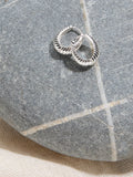 FatFace Silver Tone Textured Hoop Earrings