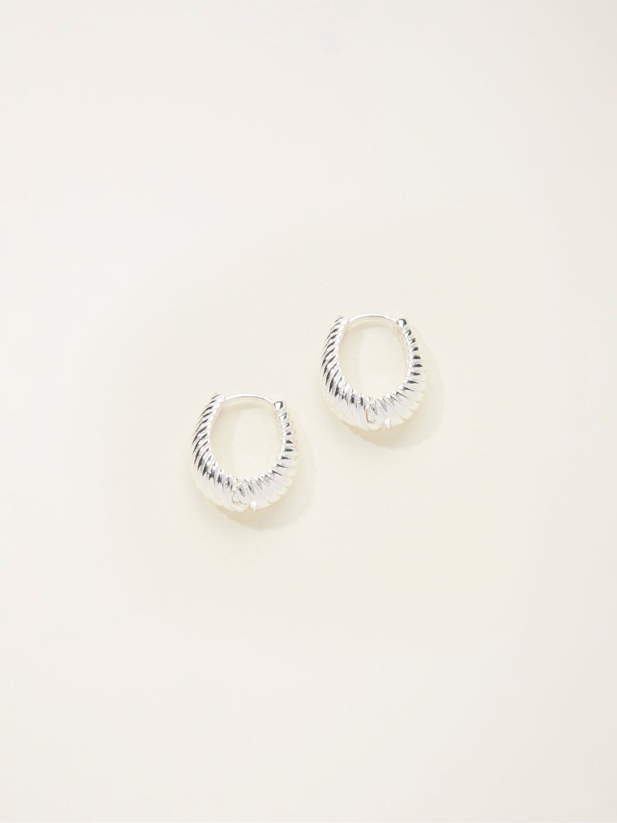 FatFace Silver Tone Textured Hoop Earrings