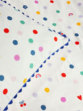 White multi spot duvet cover and pillowcase set (British brand)