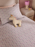 Lilac Unicorn Fairy Castle duvet cover and pillowcase set, UK version