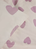 White/Purple Hearts Printed Bedding Duvet Cover and Pillowcase Set