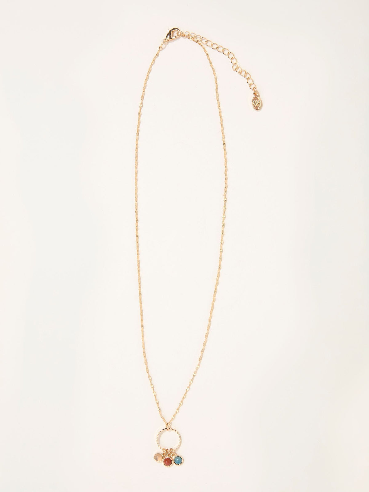 FatFace Gold Tone Trio Gem Necklace Brass UK version