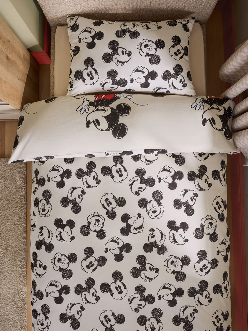 Disney Mickey Mouse Supersoft 100% Brushed Cotton Duvet Cover and Pillowcase Set