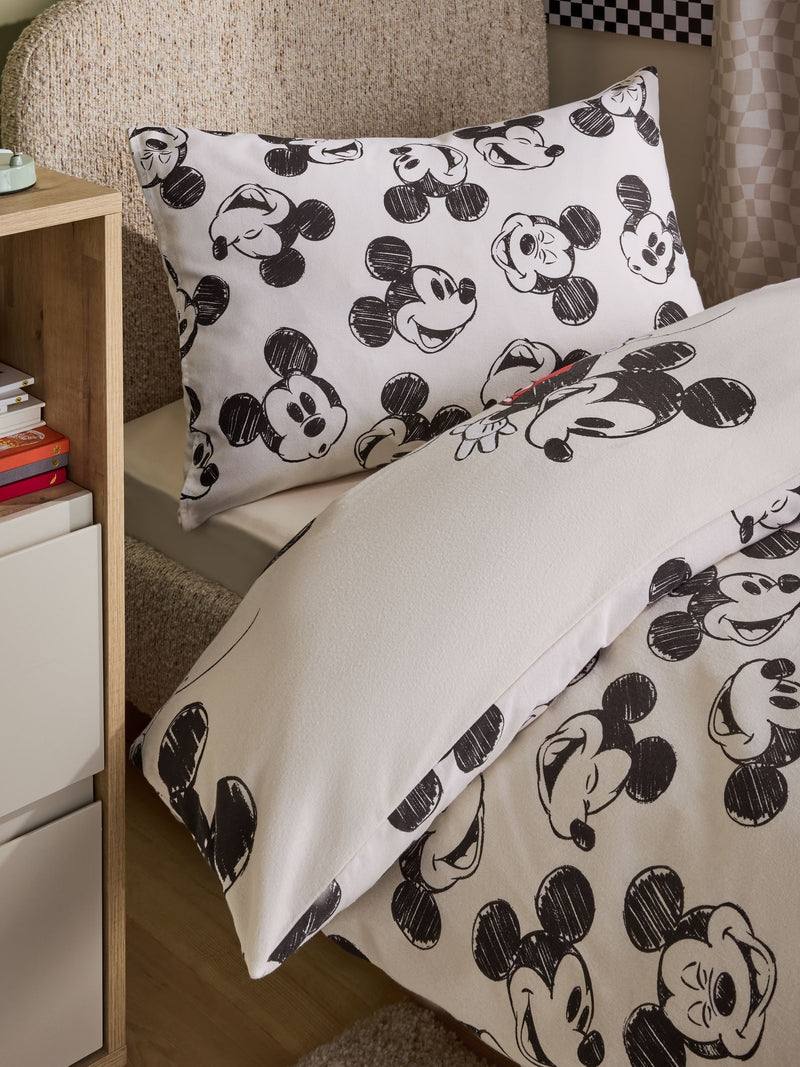 Disney Mickey Mouse Supersoft 100% Brushed Cotton Duvet Cover and Pillowcase Set