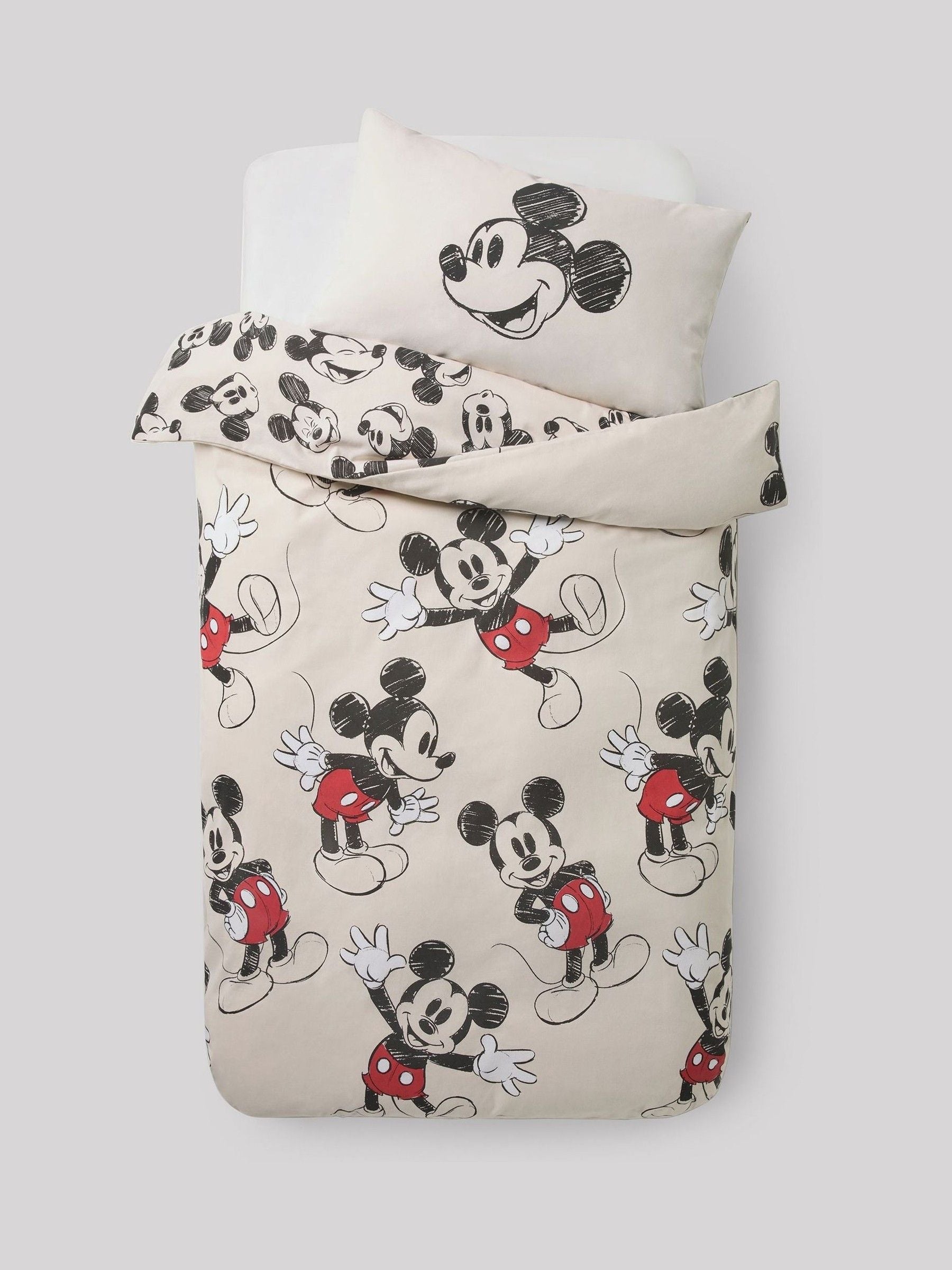 Disney Mickey Mouse Supersoft 100% Brushed Cotton Duvet Cover and Pillowcase Set