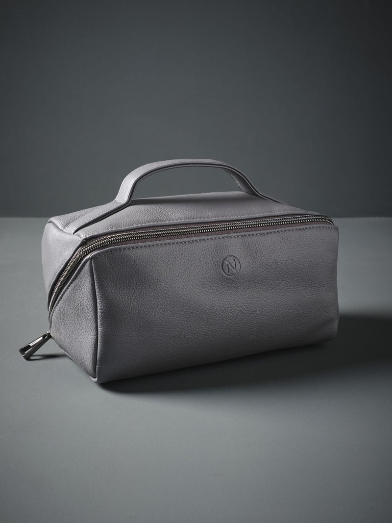 Fold Out Faux Leather Wash Bag