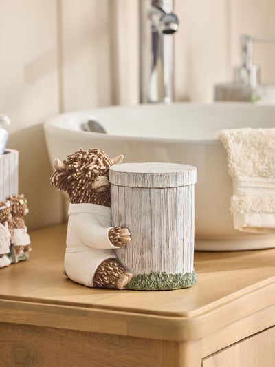Grey Hamish the Highland Cow Spa Storage Jar