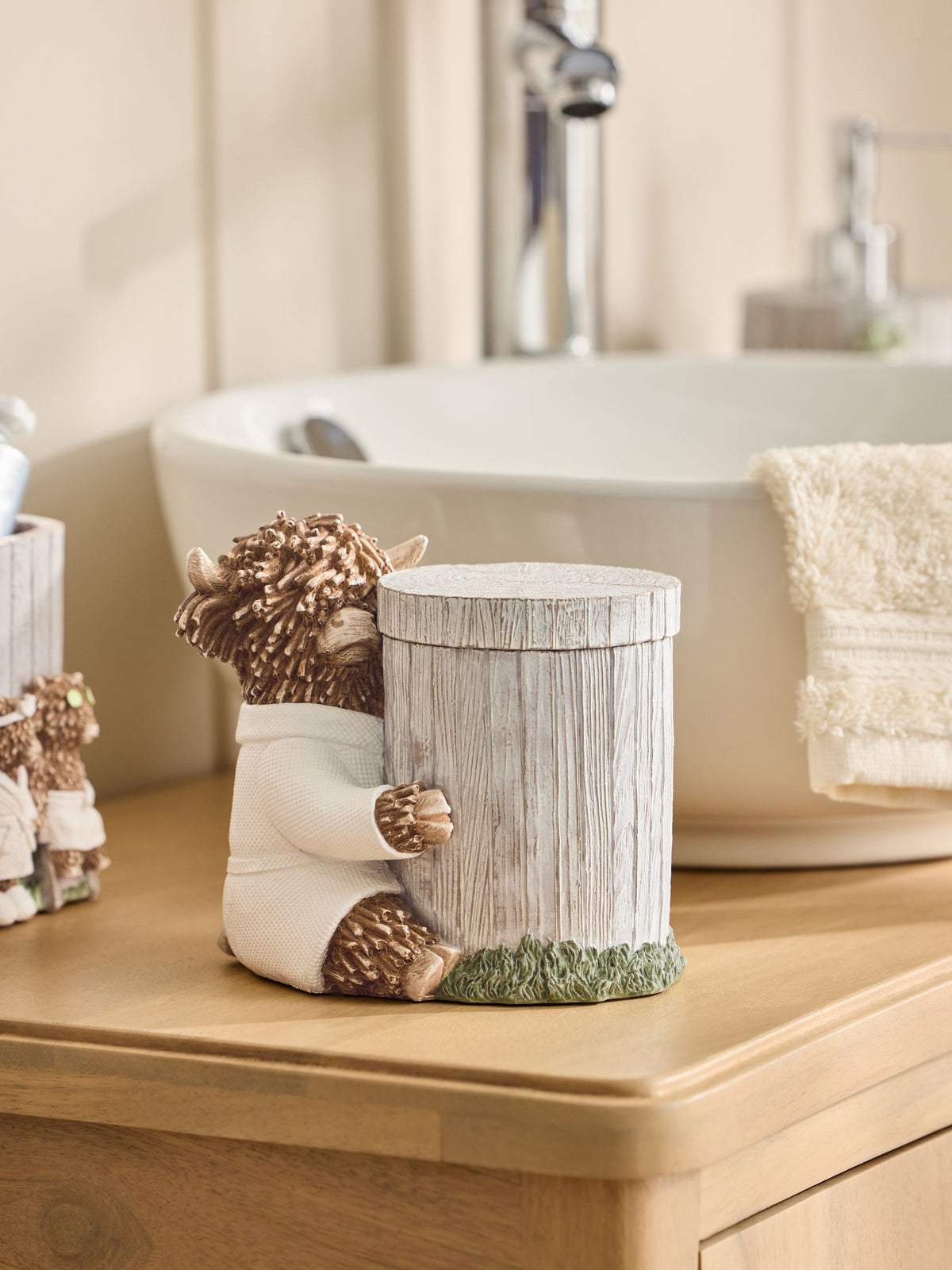 Grey Hamish the Highland Cow Spa Storage Jar