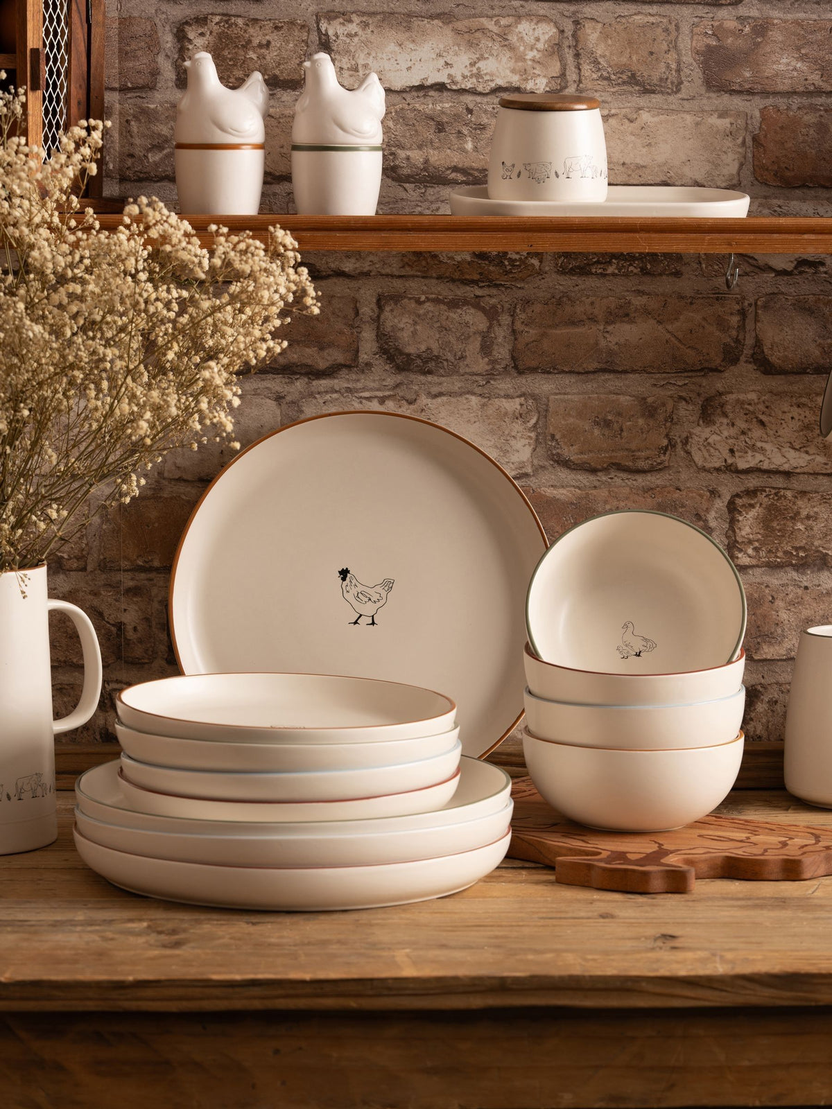 Woodbury Lane Natural Animal Dinner Set 12 Piece