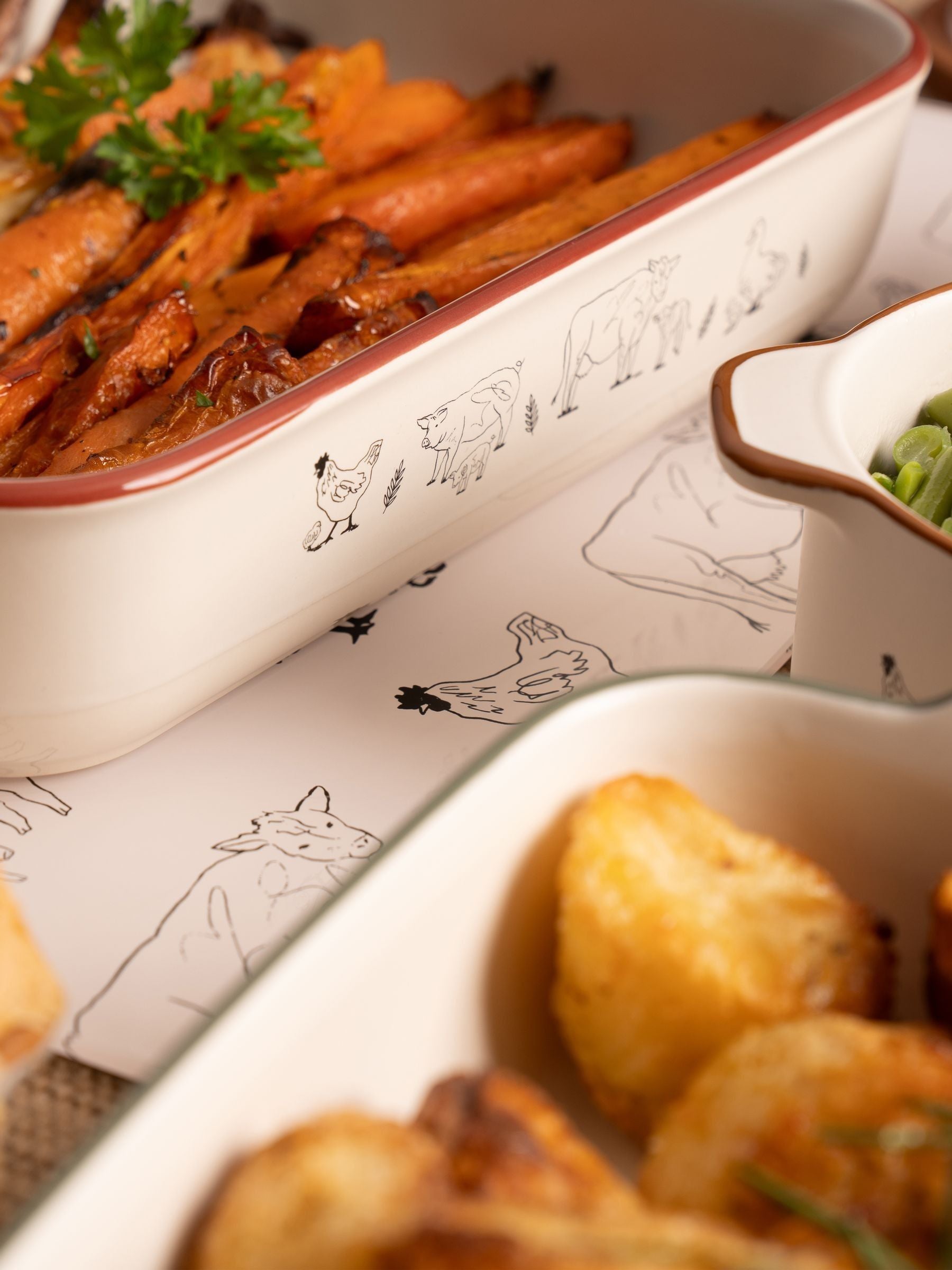Woodbury Lane natural roasting dishes set of 2 (British brand)