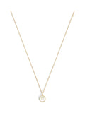 COACH Gold Tone Signature Mother of Pearl Coin Pendant Necklace