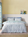 Catherine Lansfield blue tilly floral reversible duvet cover set - British product