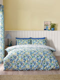 Catherine Lansfield blue tilly floral reversible duvet cover set - British product