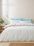 Catherine Lansfield pastel spring check reversible duvet cover set - British product