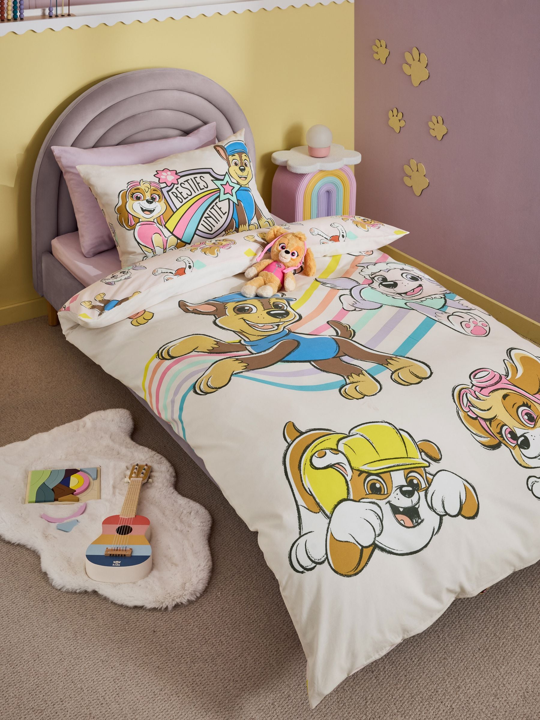 Next pink Paw Patrol duvet cover and pillowcase set Single, imported from the UK