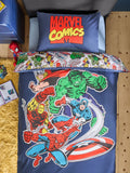 Blue Marvel duvet cover and pillowcase set Single - British product