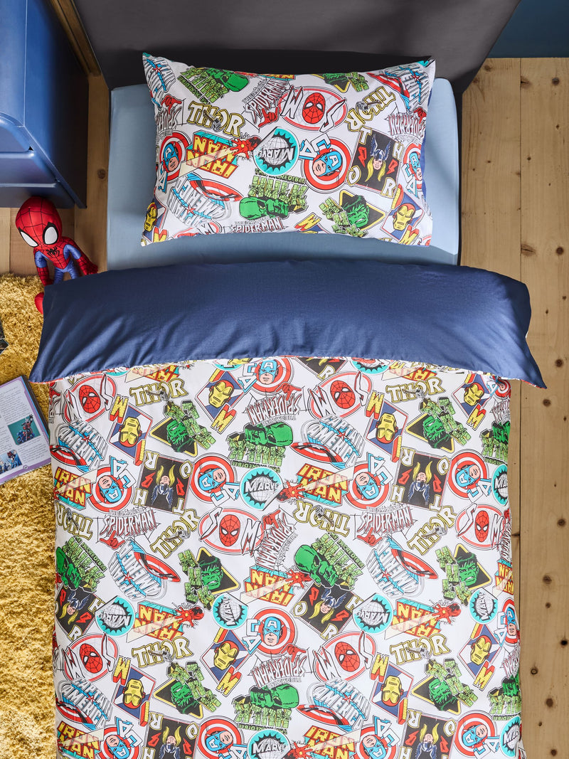 Blue Marvel duvet cover and pillowcase set Single - British product