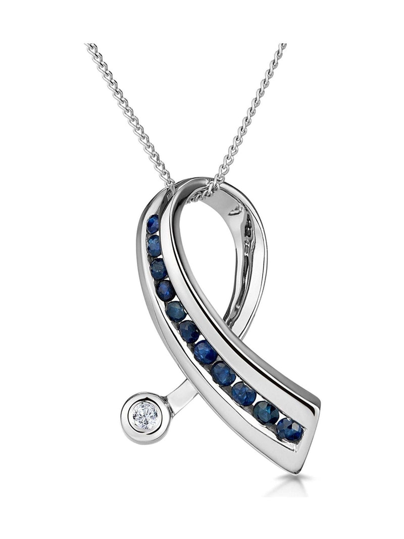 The Diamond Store sapphire and diamond pendant necklace (British brand)