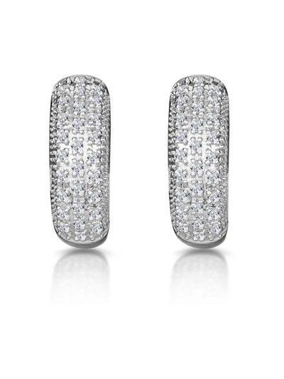 The Diamond Store Lab Diamond Huggie Earrings Silver 0.33ct