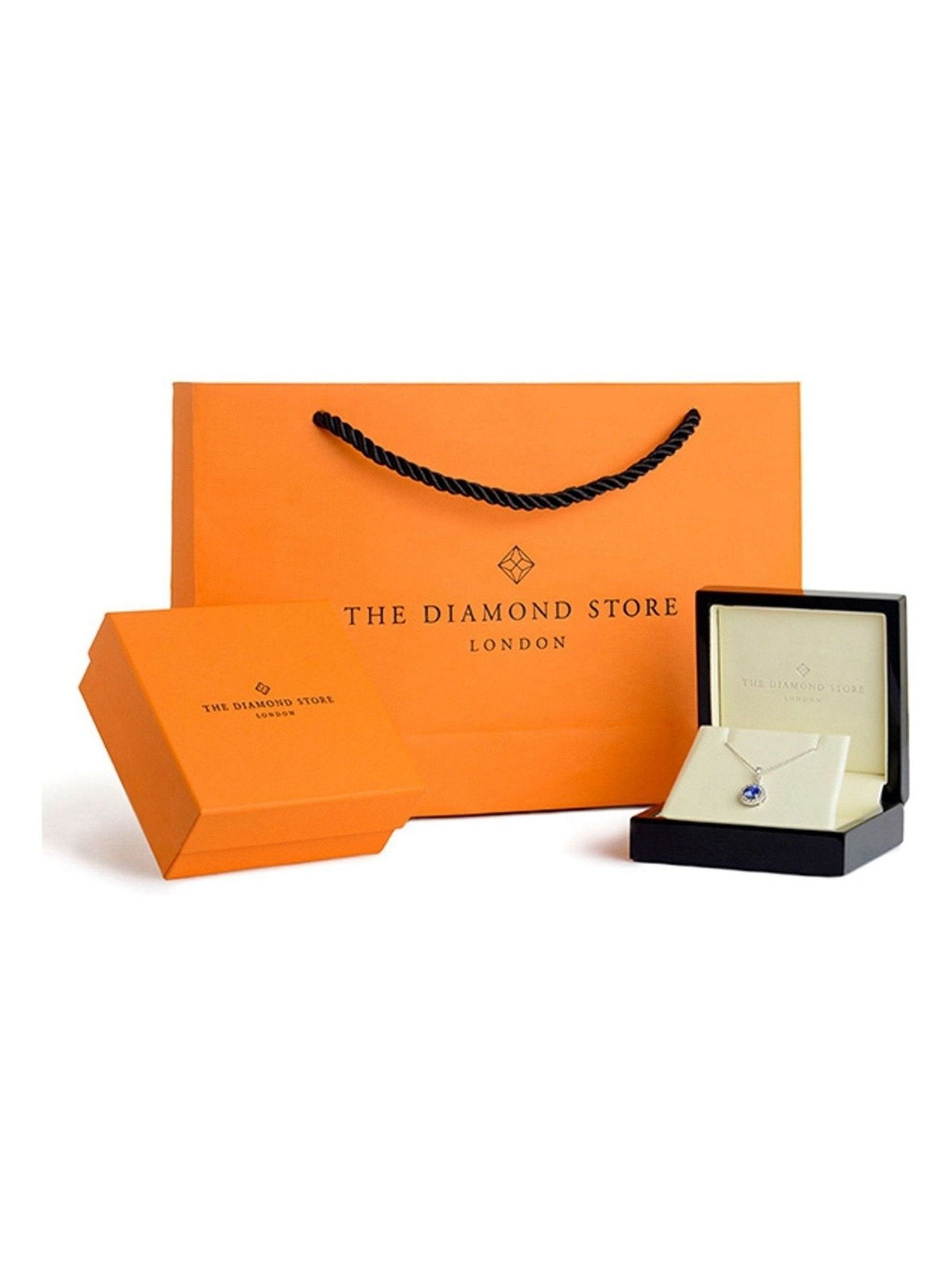 The Diamond Store pearl and diamond circle necklace 9K White Gold (British brand)