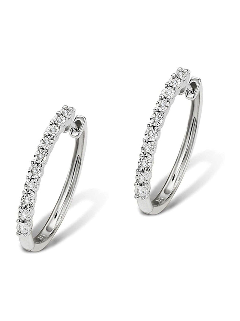 The Diamond Store Diamond Earrings 9K White Gold 0.08ct (British brand)