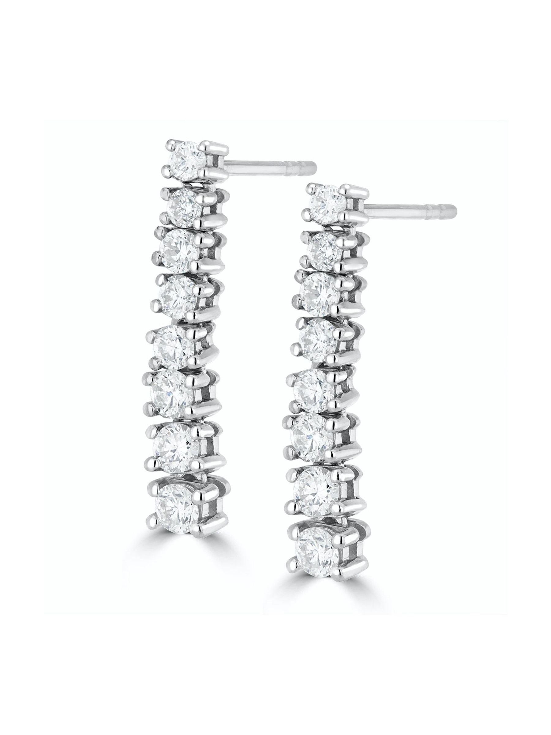 The Diamond Store 9K White Gold 1ct Lab Diamond Life Journey Drop Earrings