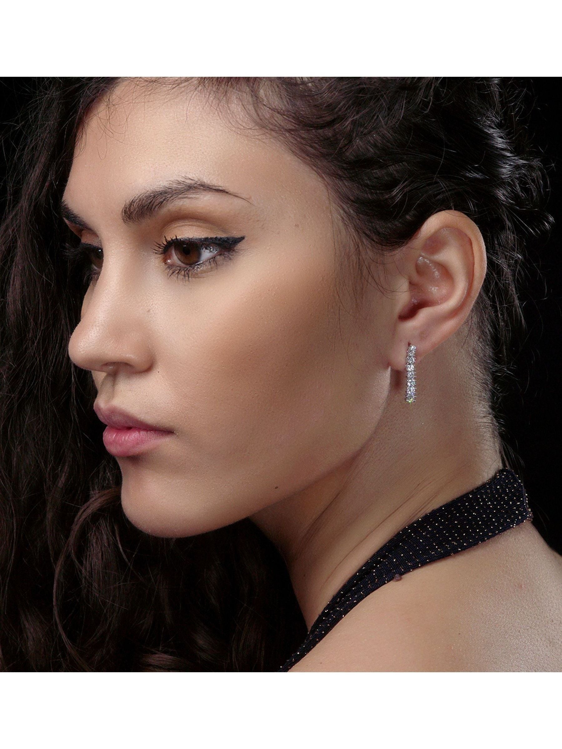The Diamond Store 9K White Gold 1ct Lab Diamond Life Journey Drop Earrings
