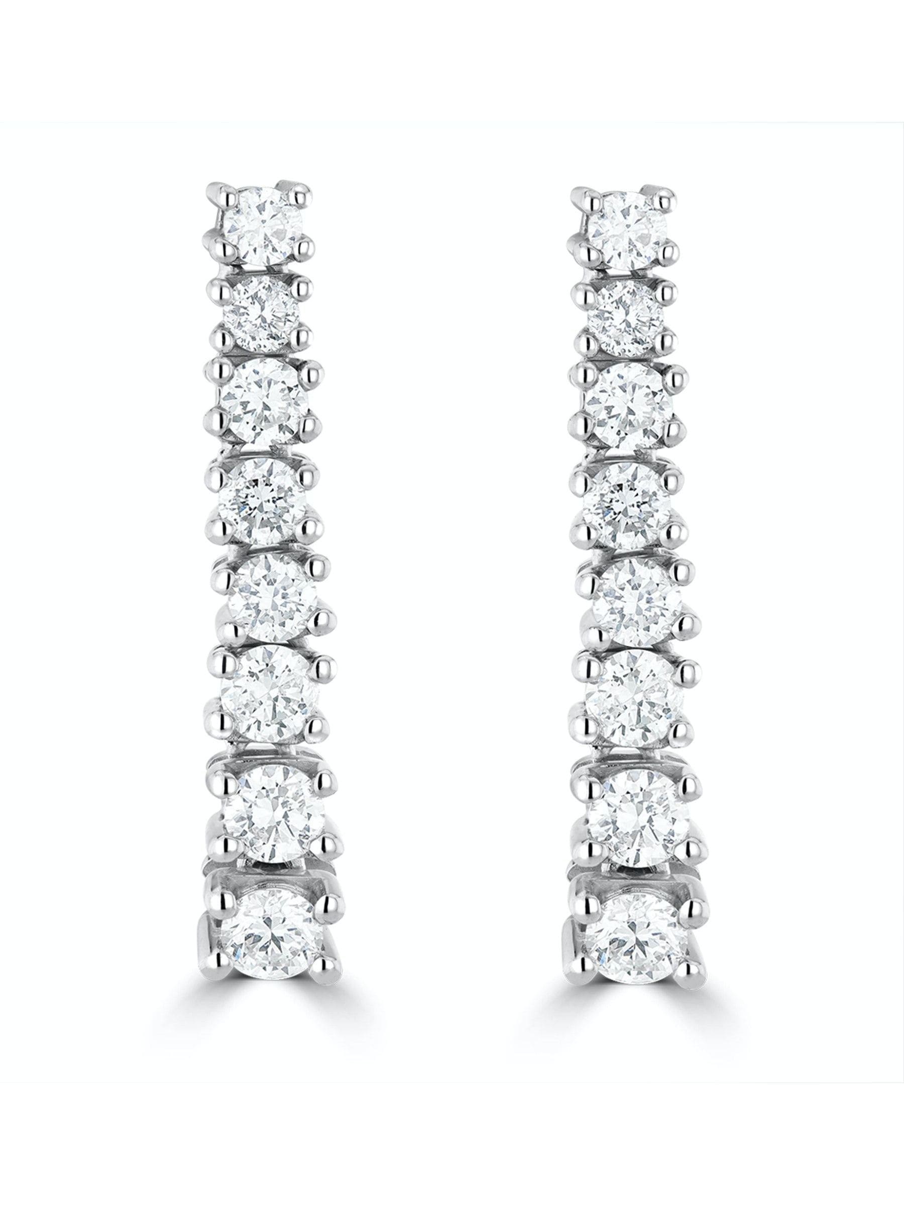 The Diamond Store 9K White Gold 1ct Lab Diamond Life Journey Drop Earrings