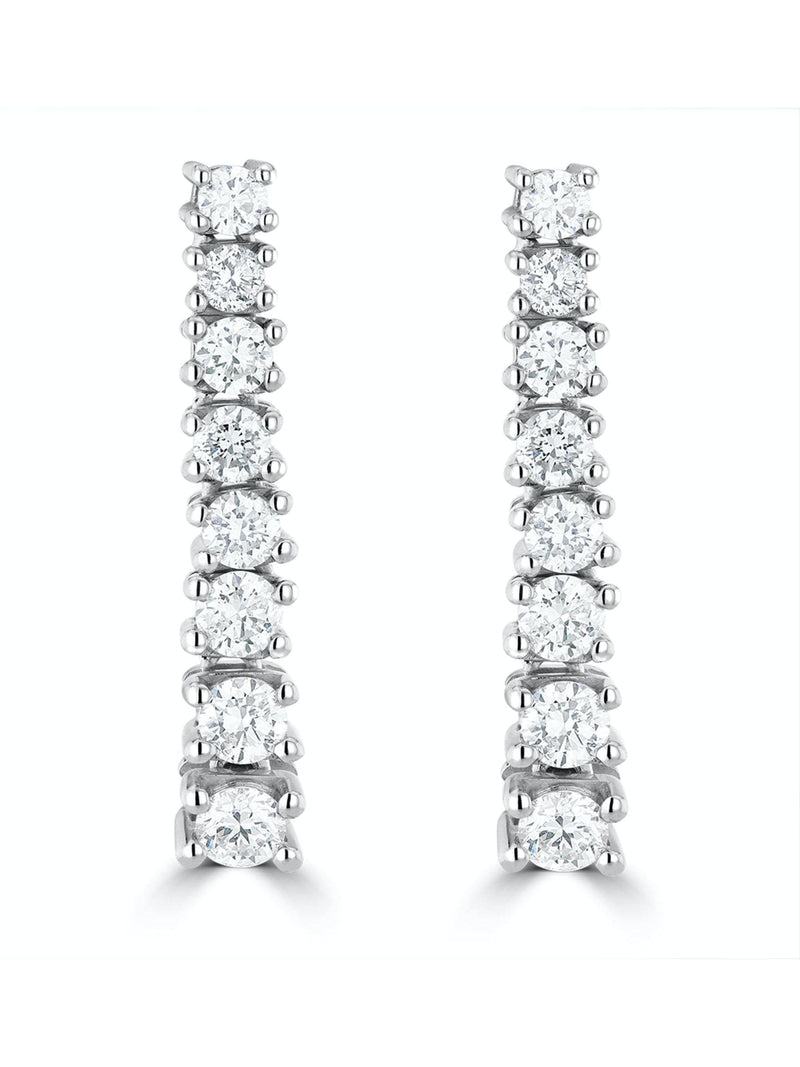 The Diamond Store 9K White Gold 1ct Lab Diamond Life Journey Drop Earrings