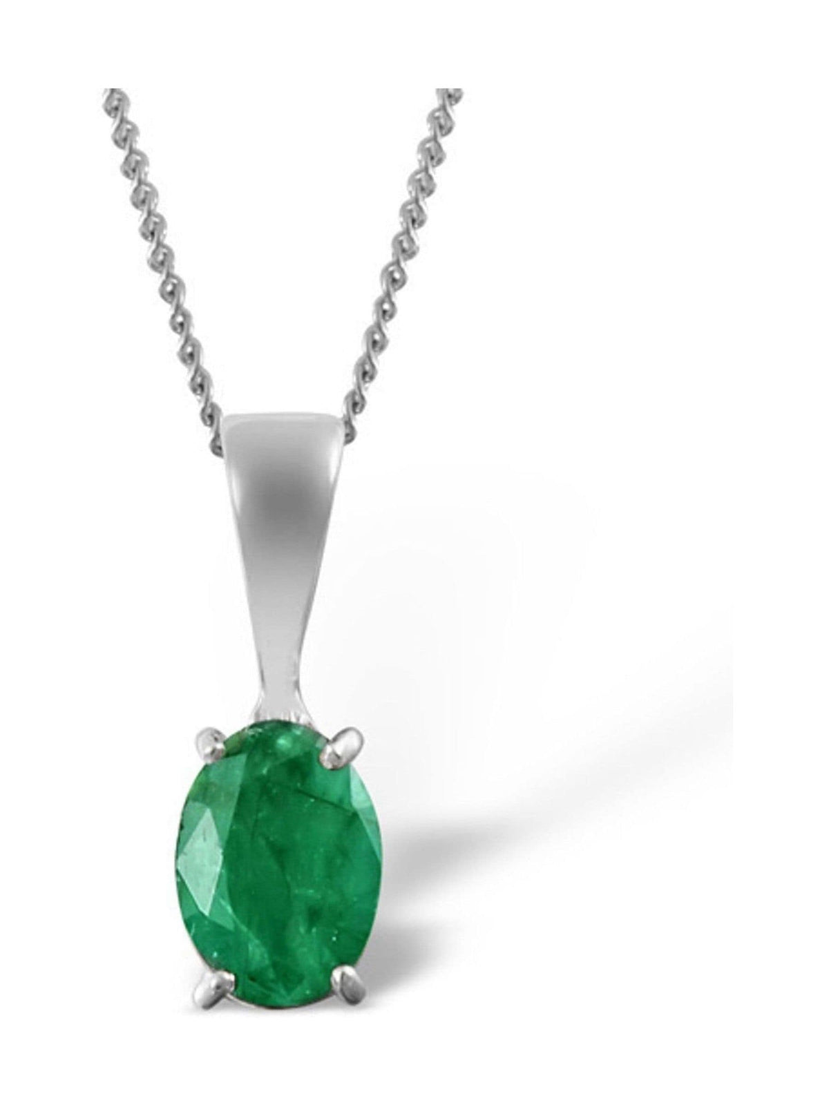 The Diamond Store emerald pendant necklace set 7x5mm (British brand)