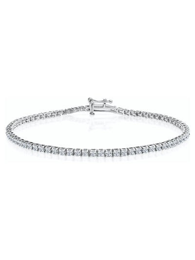 The Diamond Store Lab Diamond Tennis Bracelet Sterling Silver 18.5cm